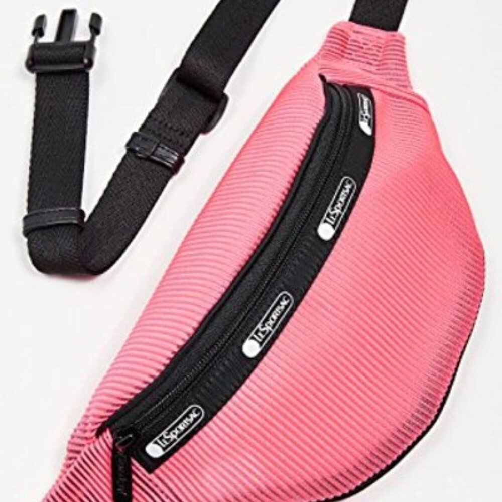 Lesportsac Neon Pink Retro Summer Waist Pack Fanny Pack Bag Womens
